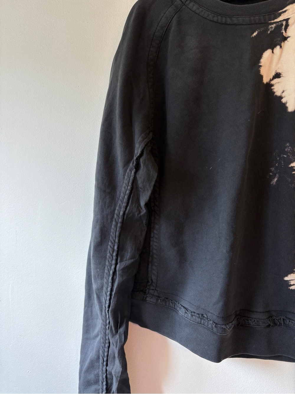Haider Ackermann Sweatshirt Black & Cream Tie Dye Distressed Designer Size S - Picture 5 of 9